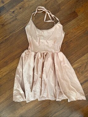 American Apparel Nude Halter Skater Dress